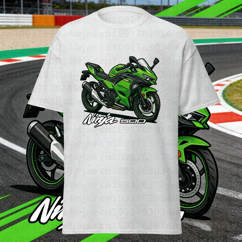 

25-26 Summer Outdoor Quick Drying Breathable Kawasaki 100% Cotton Printed T-shirt Men's and Women's Thin Motorcycle Comfortable