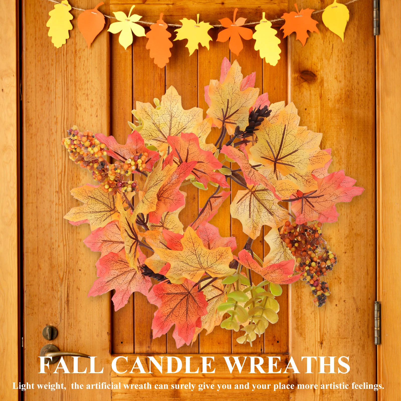 

Maple Leaf Garland Fall Decor For Door Wall Hanging Party Supplies Artificial Wreath Harvest Festival Ornament Home Decor