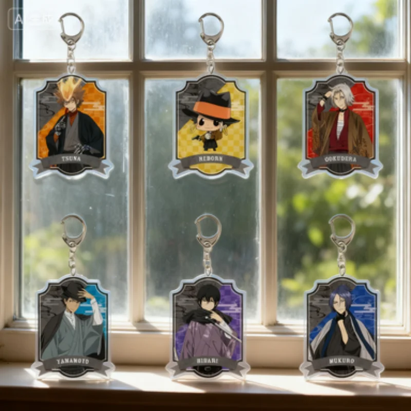 

Anime Katekyo Hitman Reborn Sasagawa Ryohei Hibari Kyouya Miura Haru Acrylic key chains Bag decoration holiday Gifts