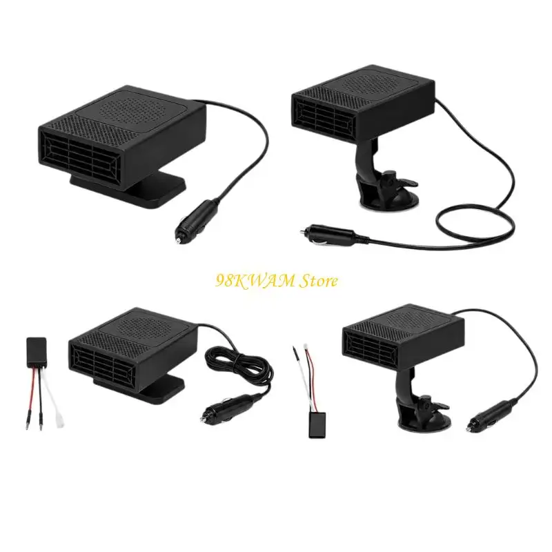 150 W Vehicle-Powered Heater and Fan for Windshield Defrosting, Defogging, and Supplemental In-Vehicle Cabin Warmth 68UF