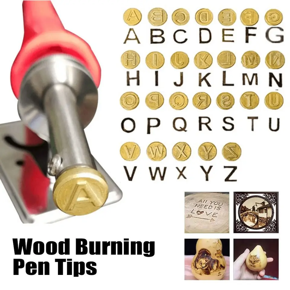 Kit Tampons Lettres Cuivre Pour Gravure Bois - 26 Lettres + 24 Chiffres, Outil Estampage à Chaud