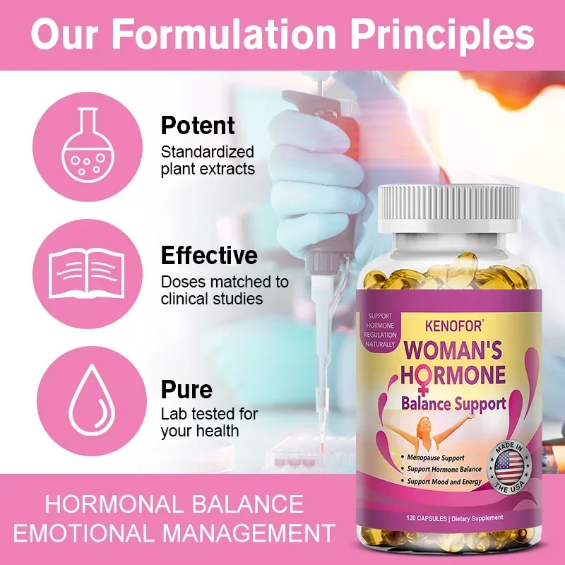 Female Hormone Balance – PMS Support Supplement for Women, Hormonal and Menopausal Relief, Mood Support, Bloating Relief, PMDD