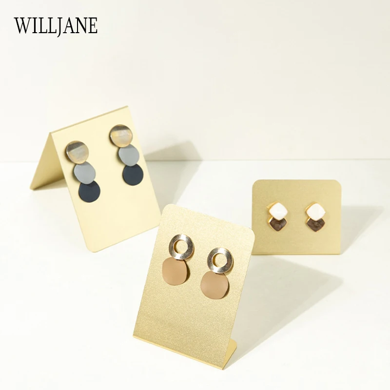 Metal Shelf 2 Holes Earring Display Stand Ear Stud Holder Retail Shop Jewelry Eardrop Hanging Storage Rack Photography Organizer