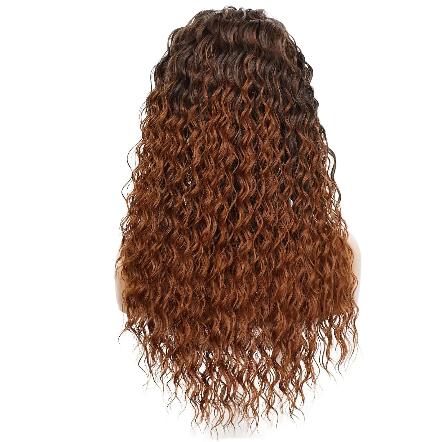Synthetic Long Wigs Curly Wavy Headband Ombre Blonde Machine Made Heat Resistant for Black Women Girl Daily Party Dating Use