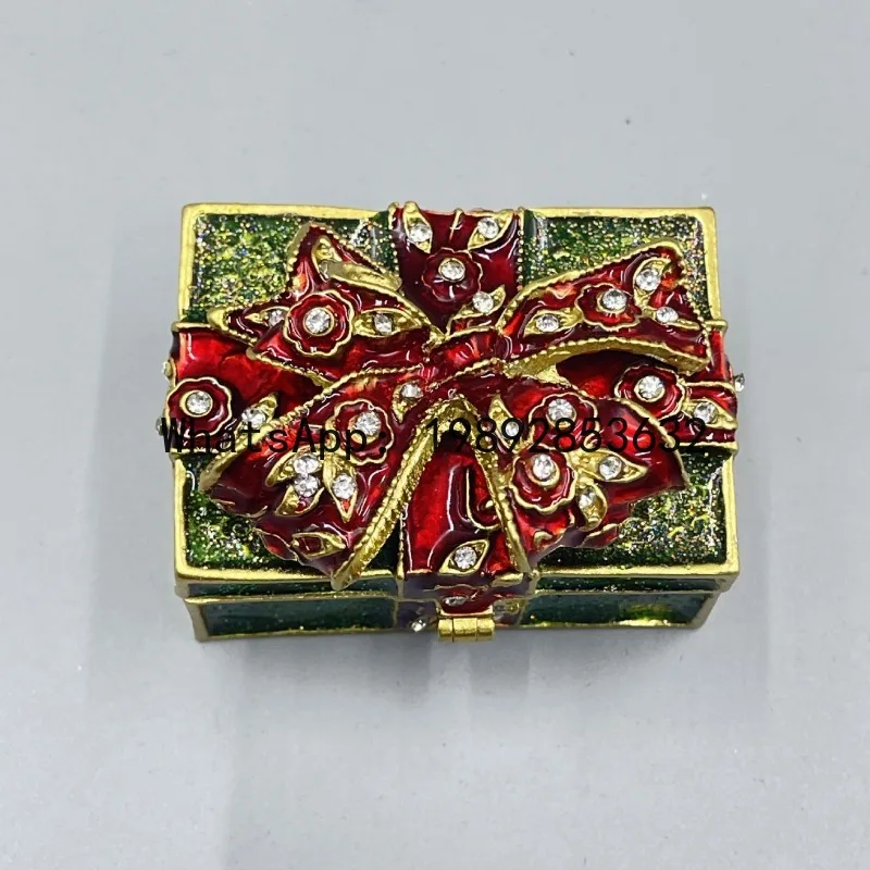 

6. Retro metal jewelry box, trinket storage box, enamel handicraft home ornament