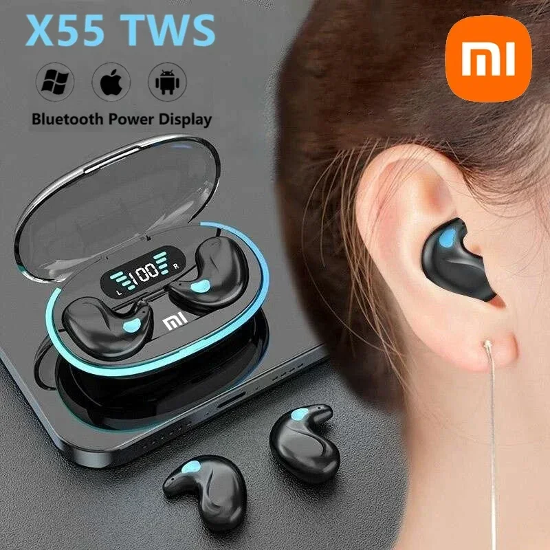 Xiaomi X55 Bluetooth-гарнитура Мини-беспроводная TWS-гарнитура Стерео скрытая гарнитура с микрофоном HD Call Водонепроницаемая спортивная гарнитура