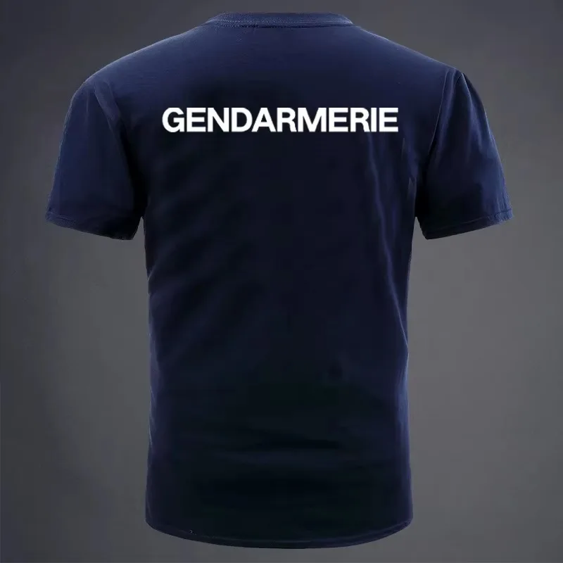 French Police Gendarmerie Graphic T-Shirt Cotton Men Women Streetwear Tee