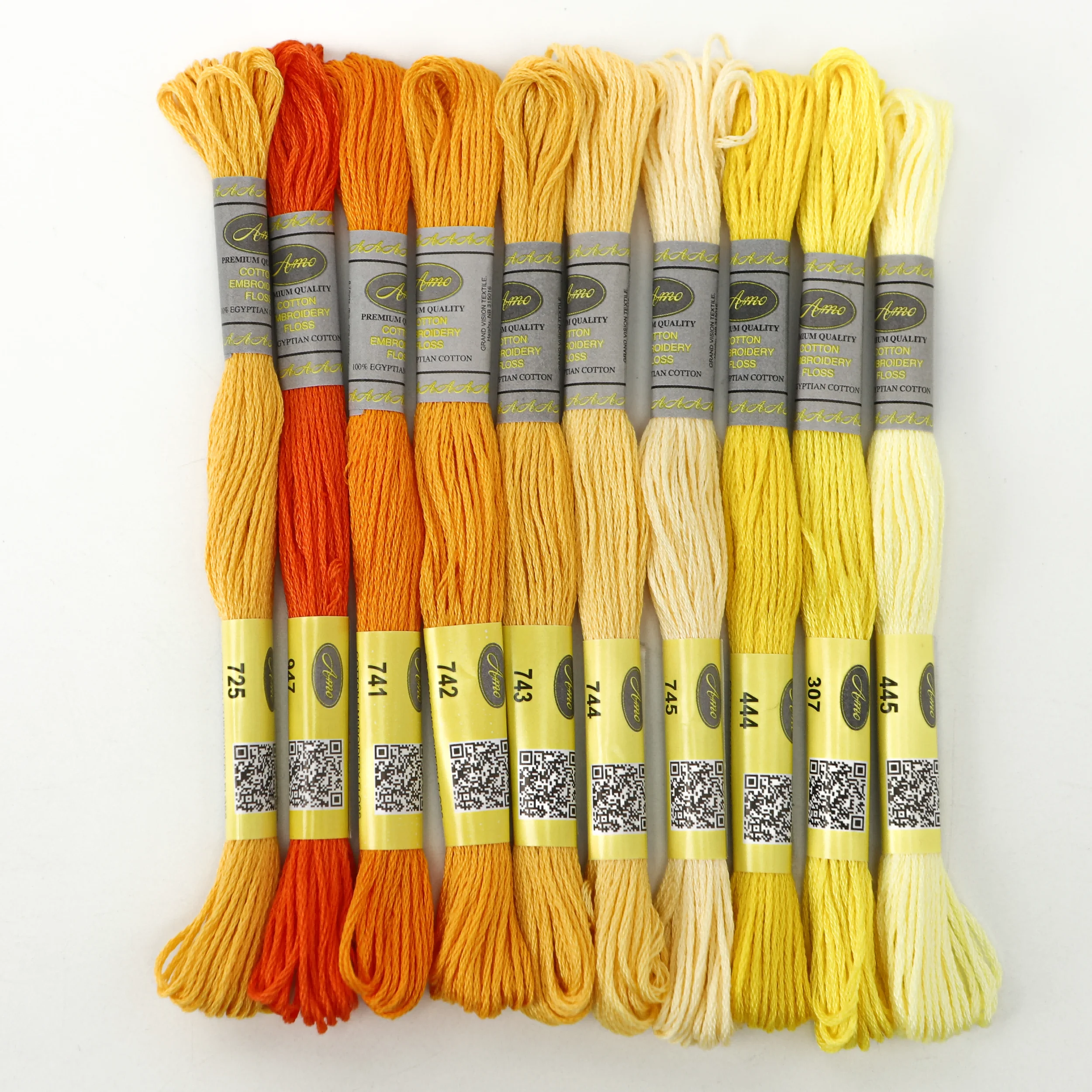 AmoHilos 100 Selected Colors Set For Flora Mercerized Egyptian Long Fiber Cotton Embroidery Floss Cross Stitch Thread 8.7 Yards