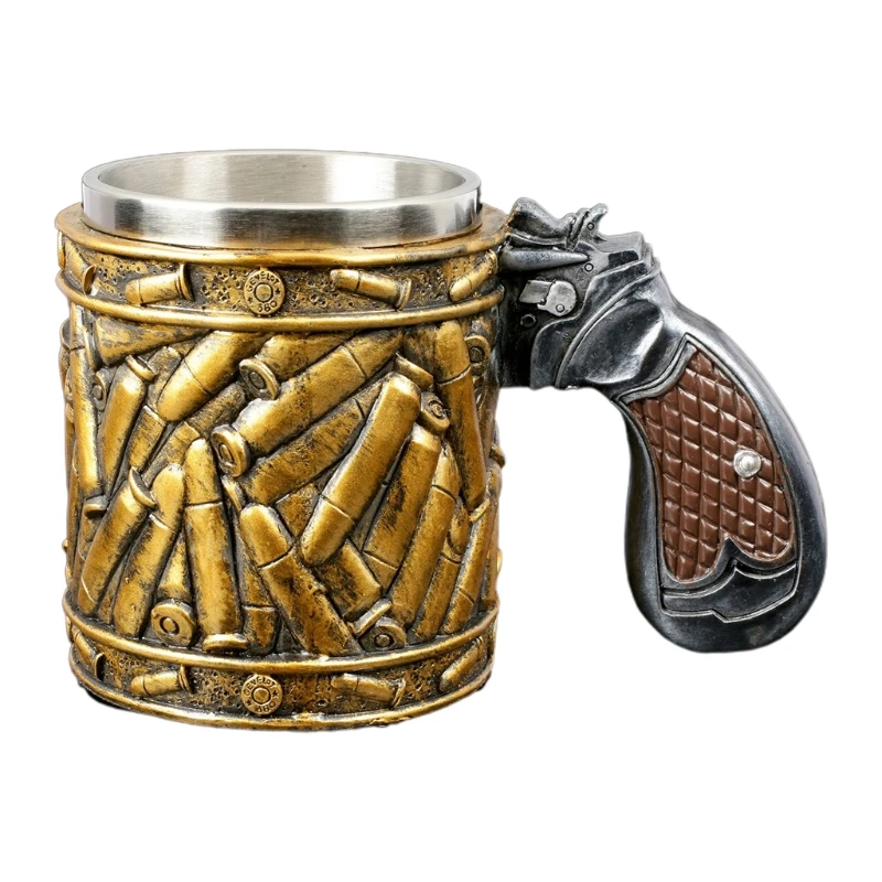 11x16cm Gun-shaped Stainless Steel High-quality Beer Mug Coffee Cup Souvenirs