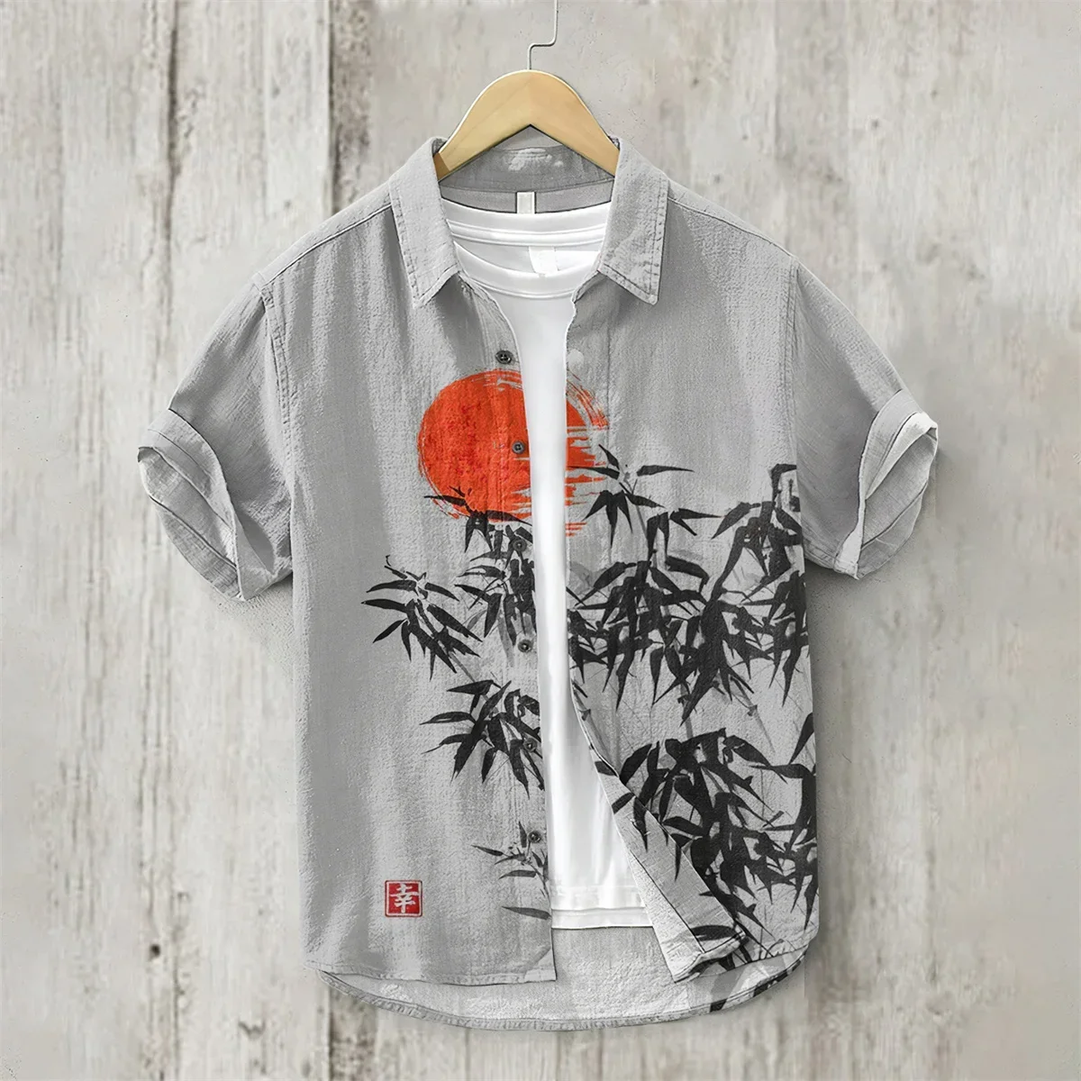 Camisa de solapa de manga corta con estampado 3D para hombre, Material de lino, camisa hawaiana suelta, vacaciones casuales, Verano