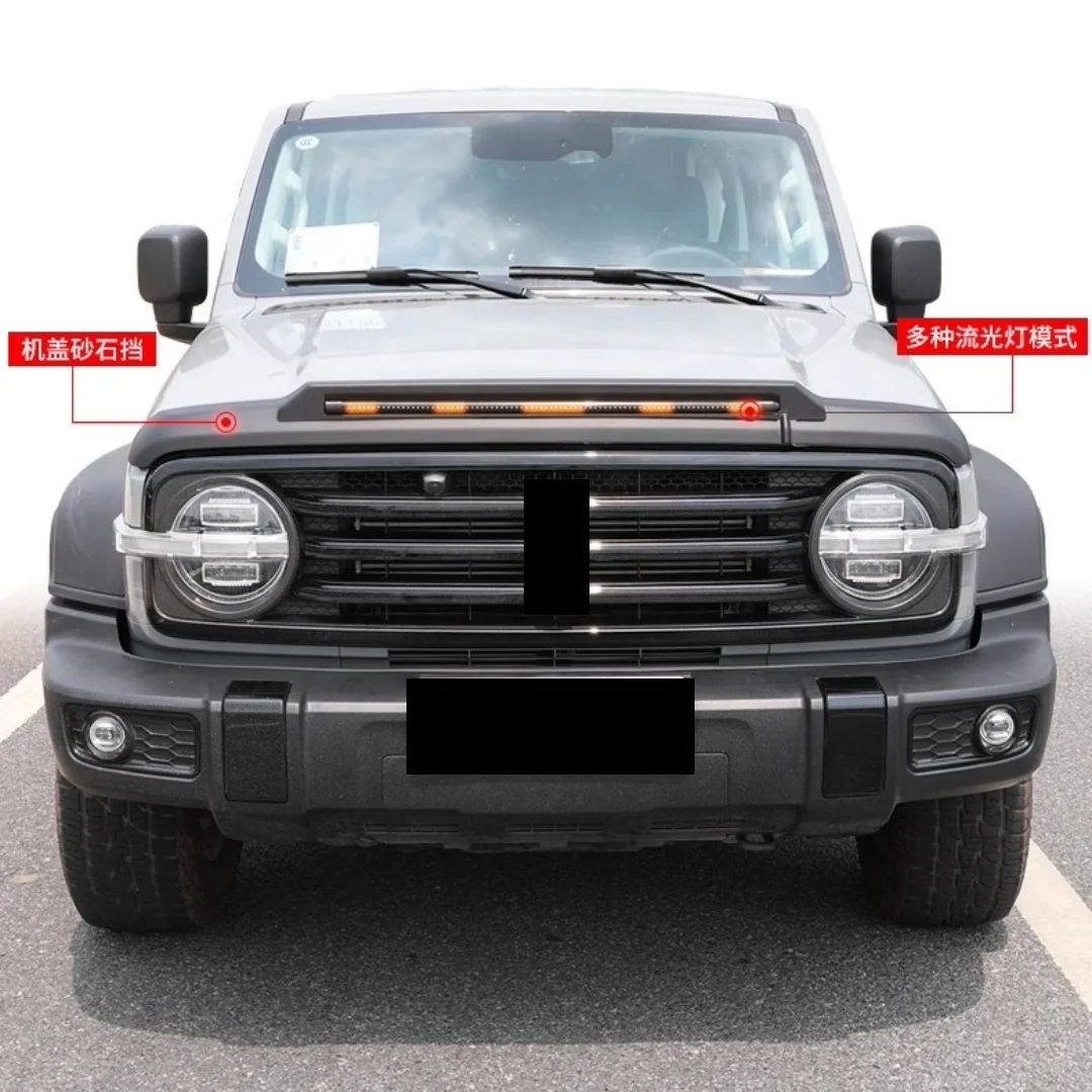 Off-road 4x4 ABS Machine Cover With LED Light Sand And Stone Baffle For Tank 300 Block Engine Hood Baffle Accessories