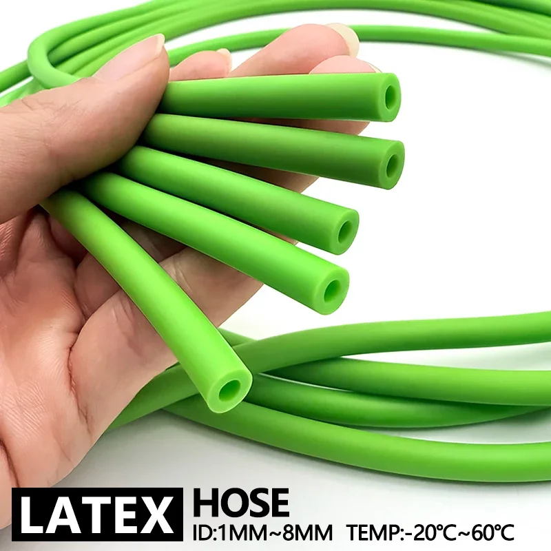 

High Quality Latex Rubber Tube Green Flexible Antifreeze Pipe ID 1-8mm for Pneumatic Tools Small Pipeline Accessories