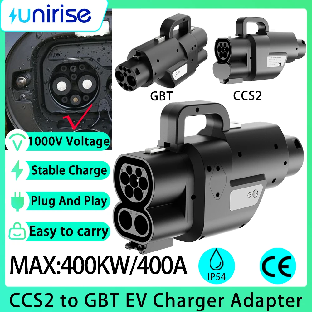 

CCS2 to GBT Ev Car Adapter 400KW 1000V DC Fast Charging Converter CCS Charger Combo 2 For Electric Vehicle Gbt Adaptor Connector