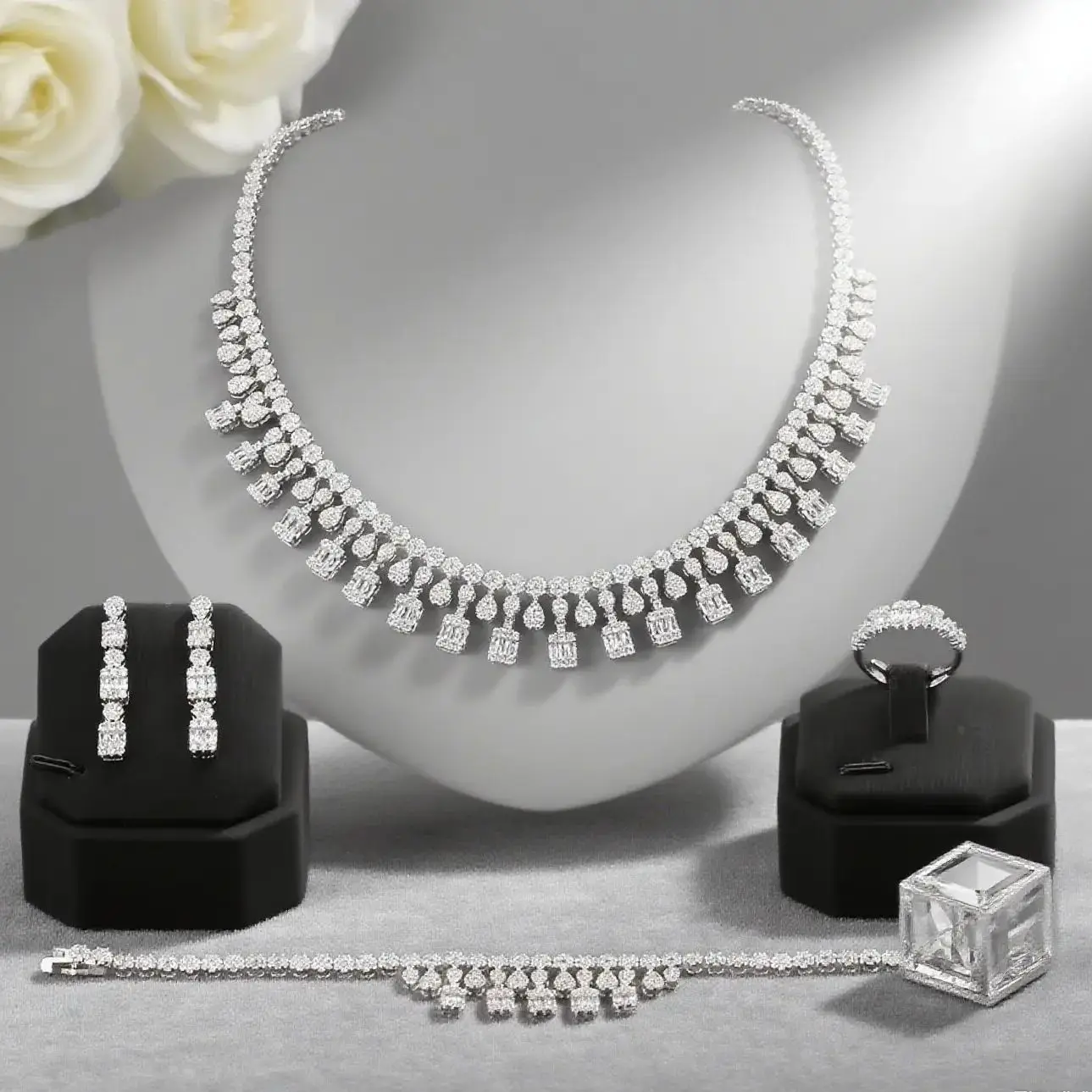 

JEWEL Luxury Full Jewelry Set Fashion CZ Cubic Zirconia For Women 4PCS Dubai Wedding Party Accessories