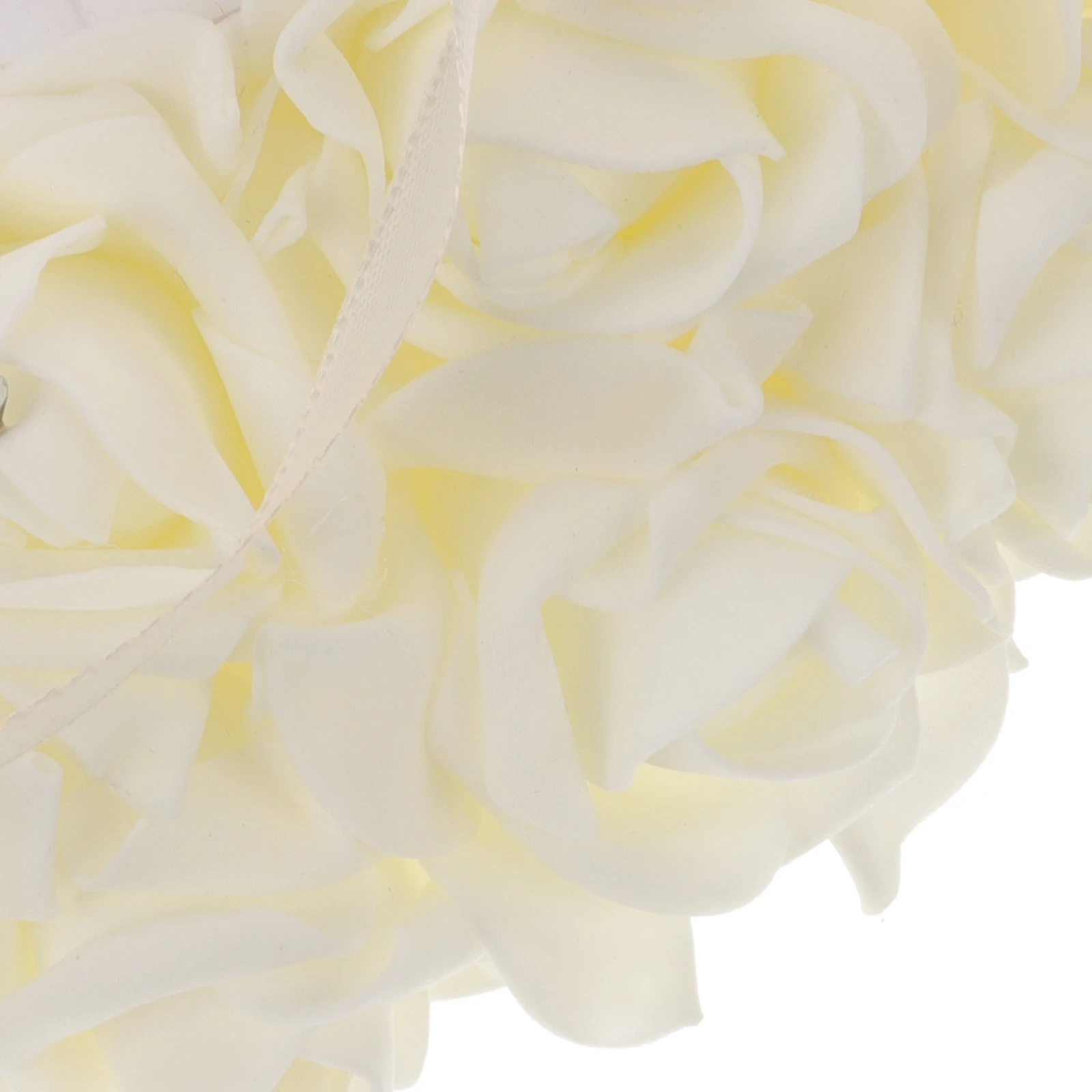 

Elegant Pearl Ring Pillow with Artificial Flower Rose Heart Ring Bearer for Bridal Shower Engagement Party Decoration