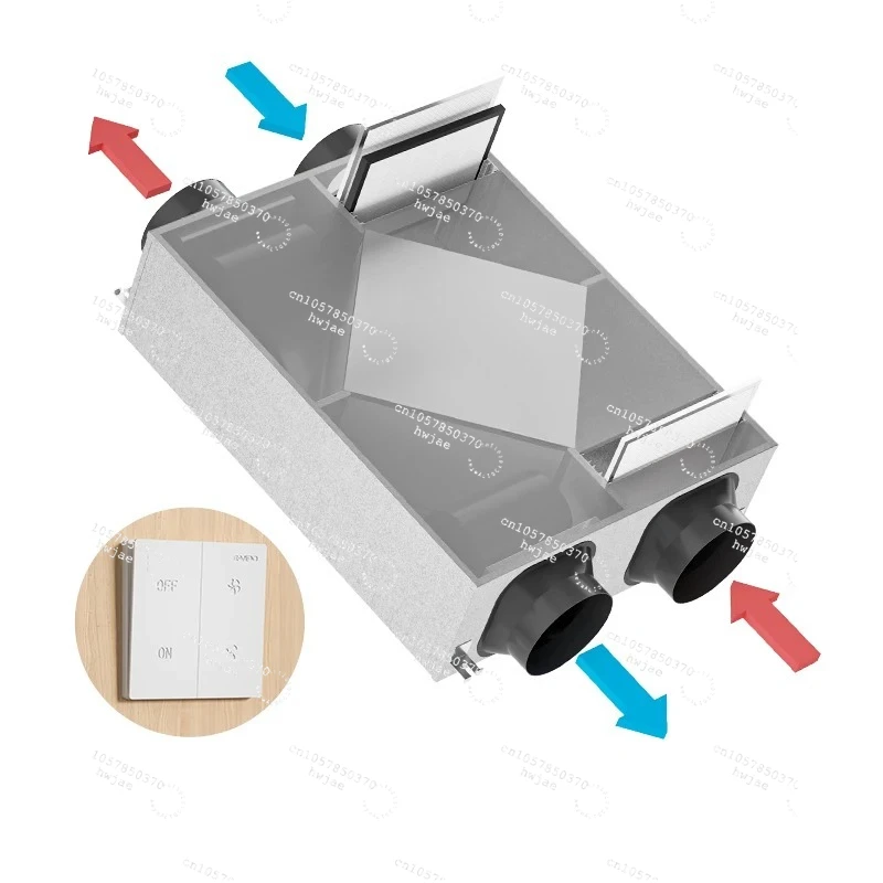 Air Recuperator Fresh Air Ventilation System Home  ERV Energy Recovery Ventilator Hrv Heat Recovery Ventilation