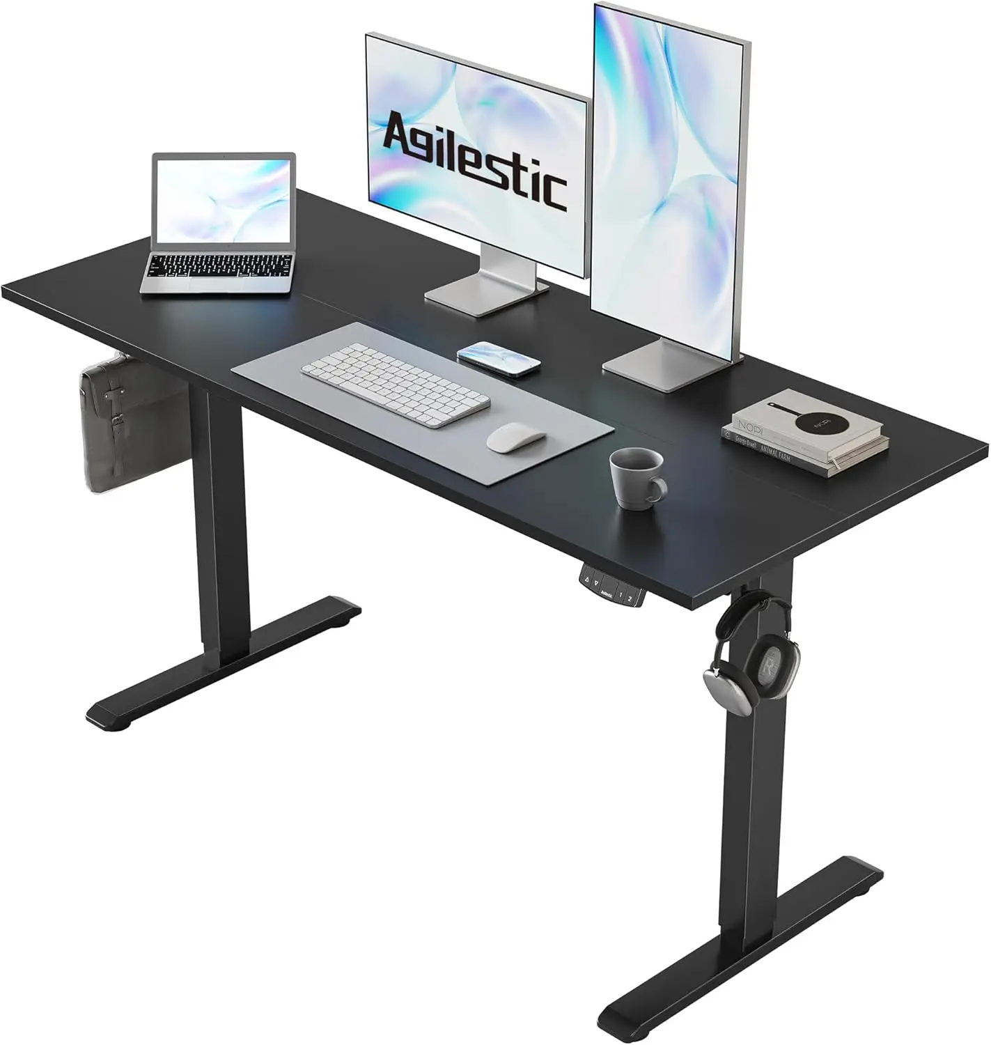 

Electric Standing Desk, 48 x 24 Inches Height Adjustable Desk, Sit Stand up for Work Office Home, Ergonomic Rising Gaming