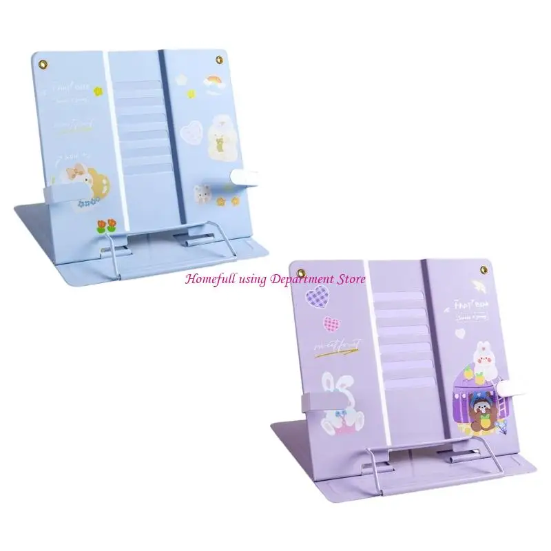 Ergonomic Foldable Reading Stand Metal Frame Adjustable Angles Secure Grip Base For Books Tablets