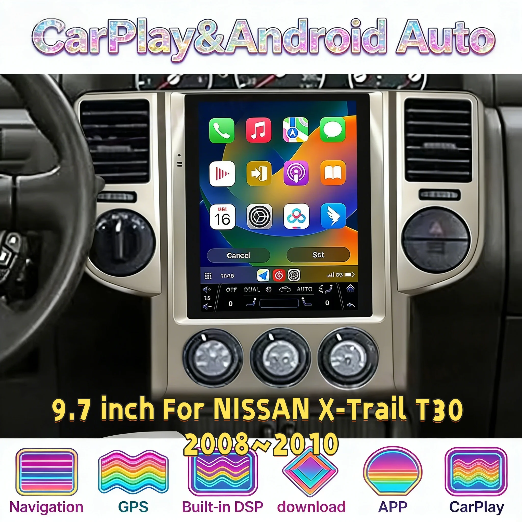 

9.7" Android Multimedia Player For NISSAN X-Trail T30 2008~2010 Radio CarPlay GPS Stereo Receiver Radio Touch Screen Head unit
