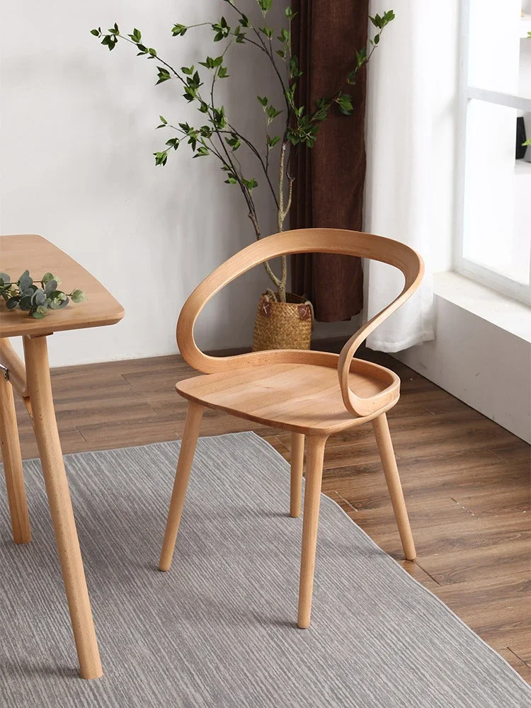 Nordic Simple All Solid Wood Streamer Chair Tea Table and Chair Combination Home Living Room Dining Table and Chairs Chair