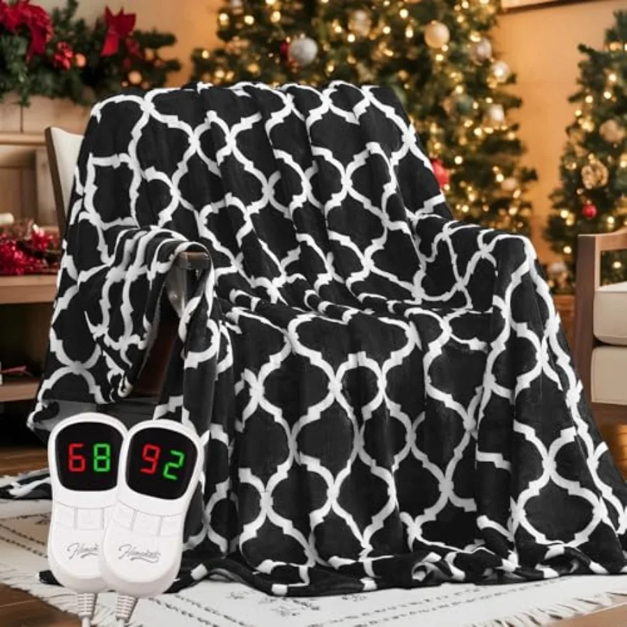 

Heated Blanket Electric Queen Size - 84"x90" Heating Blanket with 10 Fast Heat Levels 8 Hours Auto Off Ultra Soft Cozy Flannel