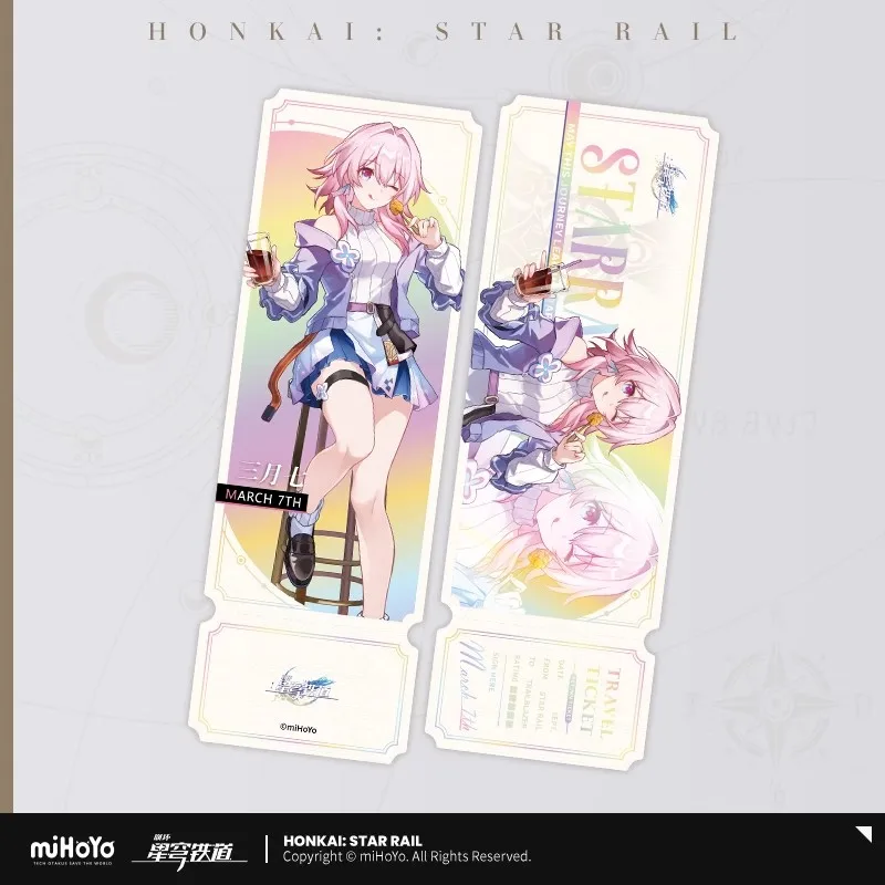 Genuíno mihoyo honkai: star rail oficial anime saboroso vela série periféricos de jogo diy coleção bilhete laser presente do feriado