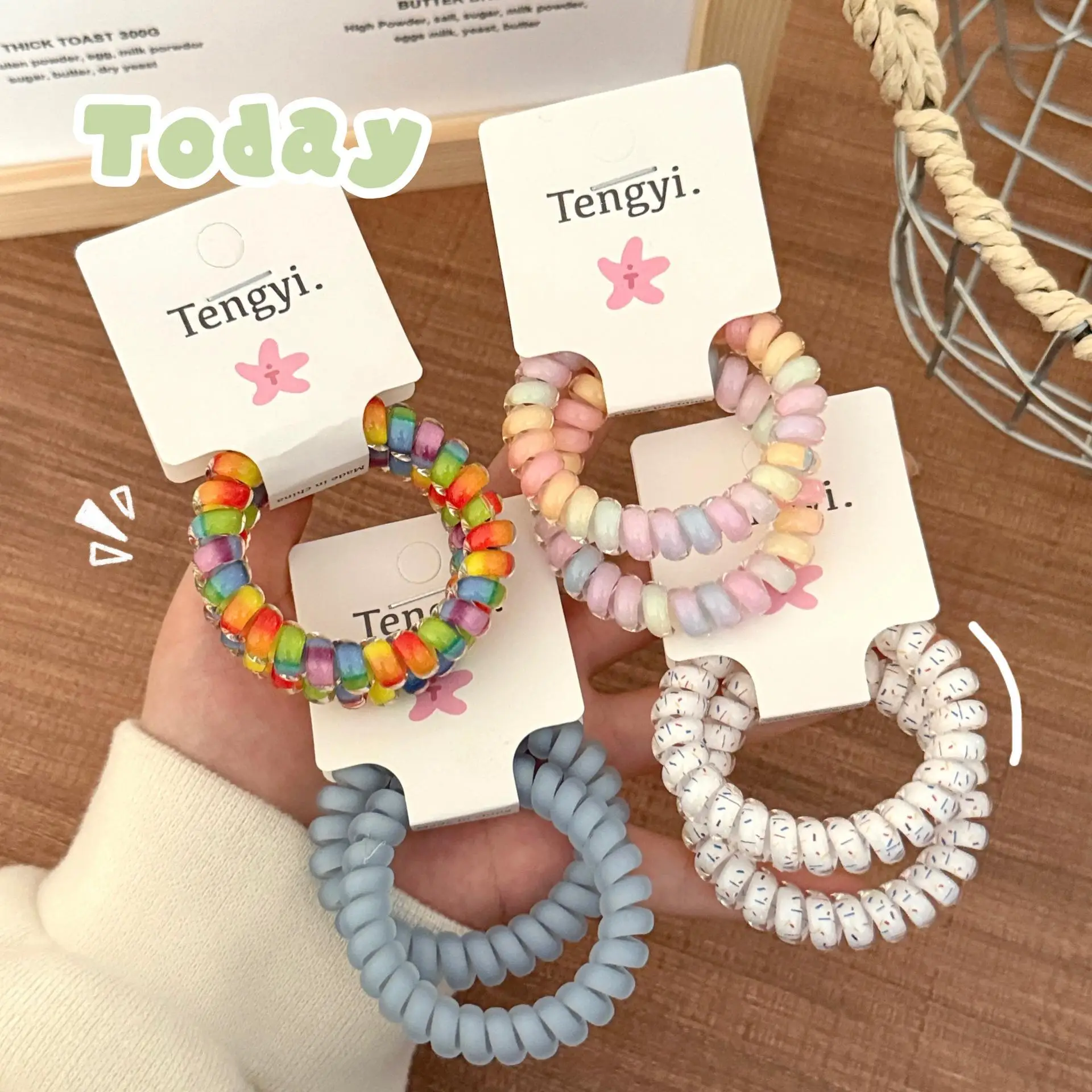 

2 шт., красочные высокоэластичные резинки для волос для женщин, милые эластичные резинки для волос для девочек, набор корейских модных аксессуаров для волос, подарки