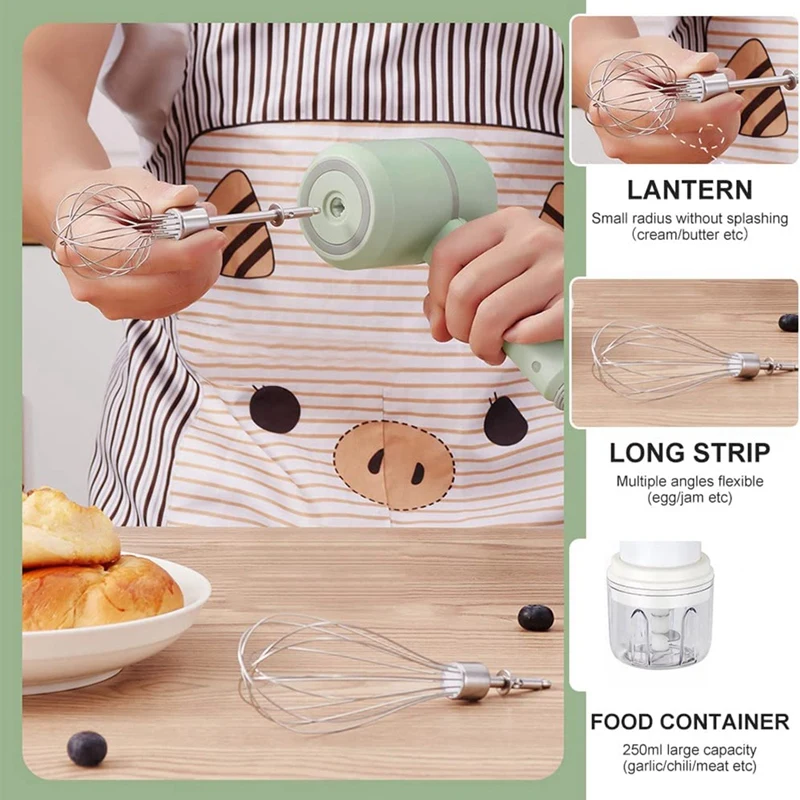 Mélangeur électrique sans fil pour centre commercial, batteur alimentaire polyvalent portable pour œufs Assad, crème fouettée, hacher, gar1995