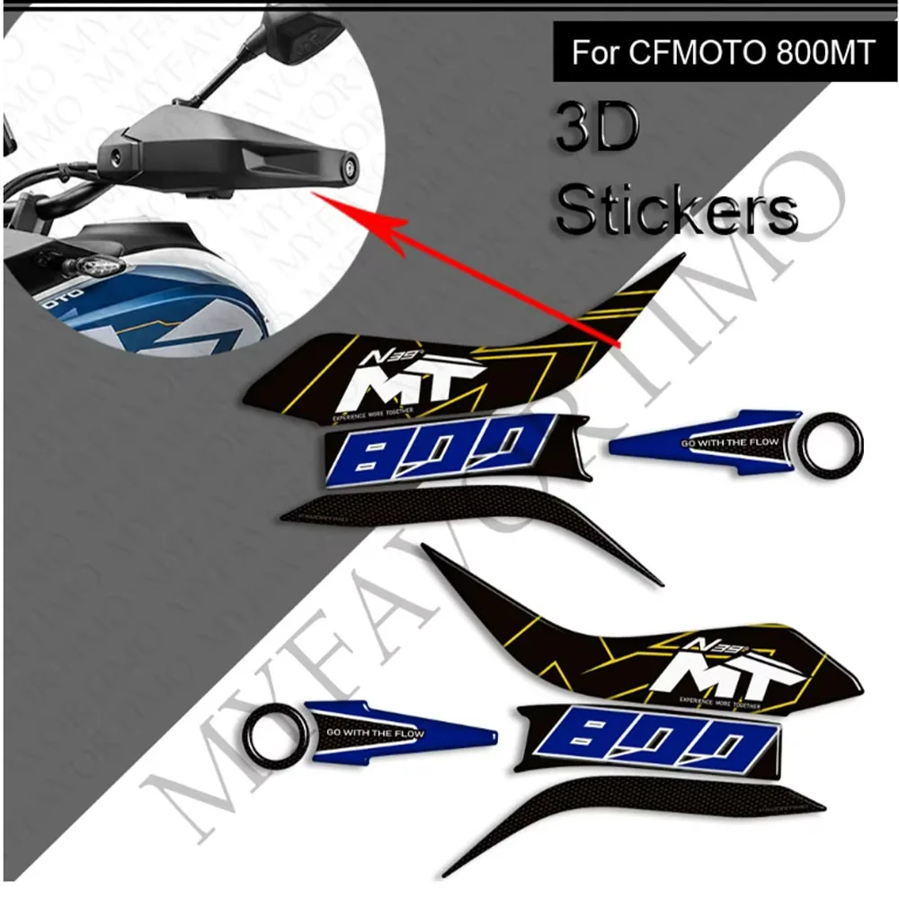 For CFMoto 800MT 800 MT Sport Explore Touring Adventure Protector Tank Pad Grips Kit Knee Fairing Fender Stickers Decals