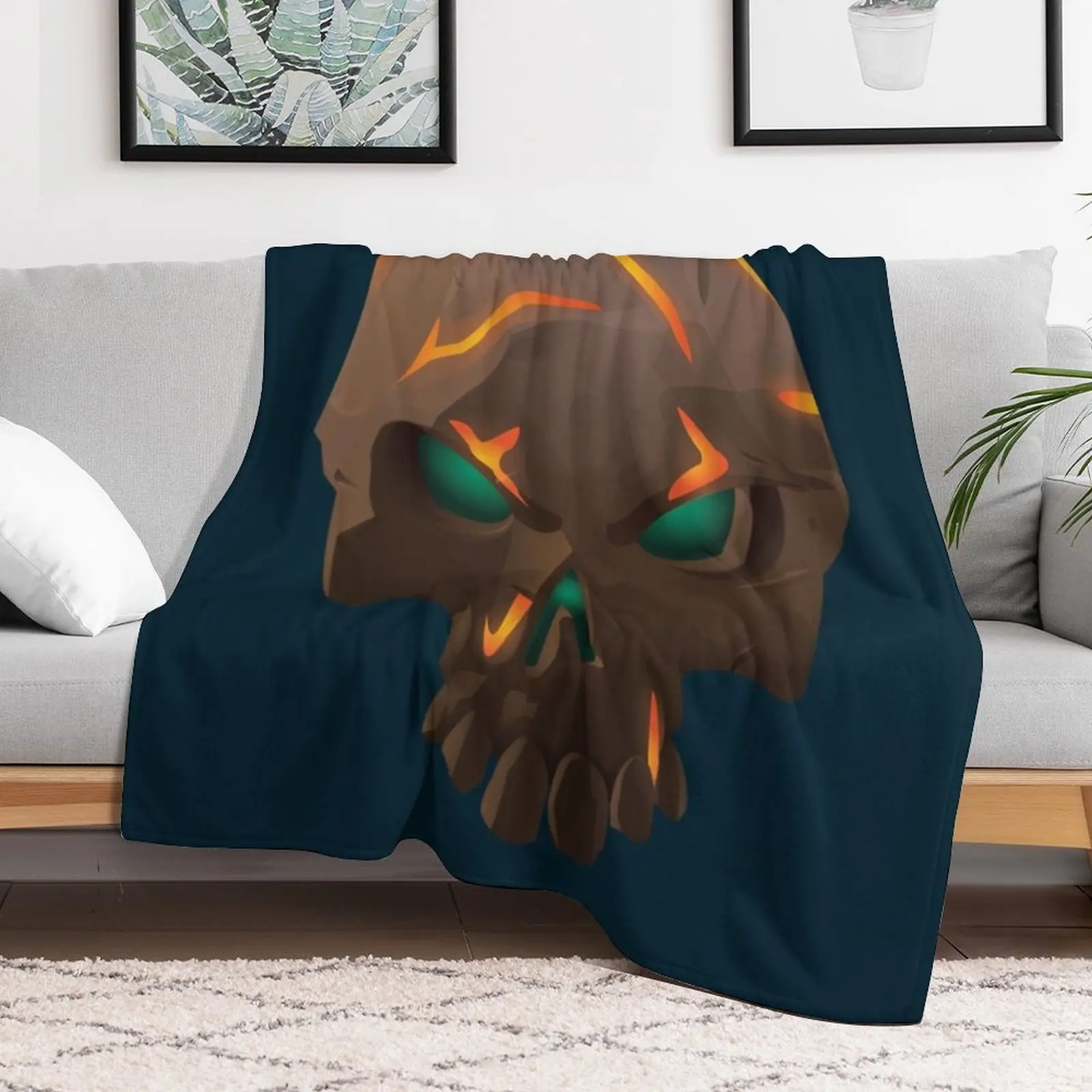 Ashen Foul Bounty Skull - Sea of Thieves Sticker Throw Blanket Cute Plaid on the sofa Decorative Sofas for babies Blankets