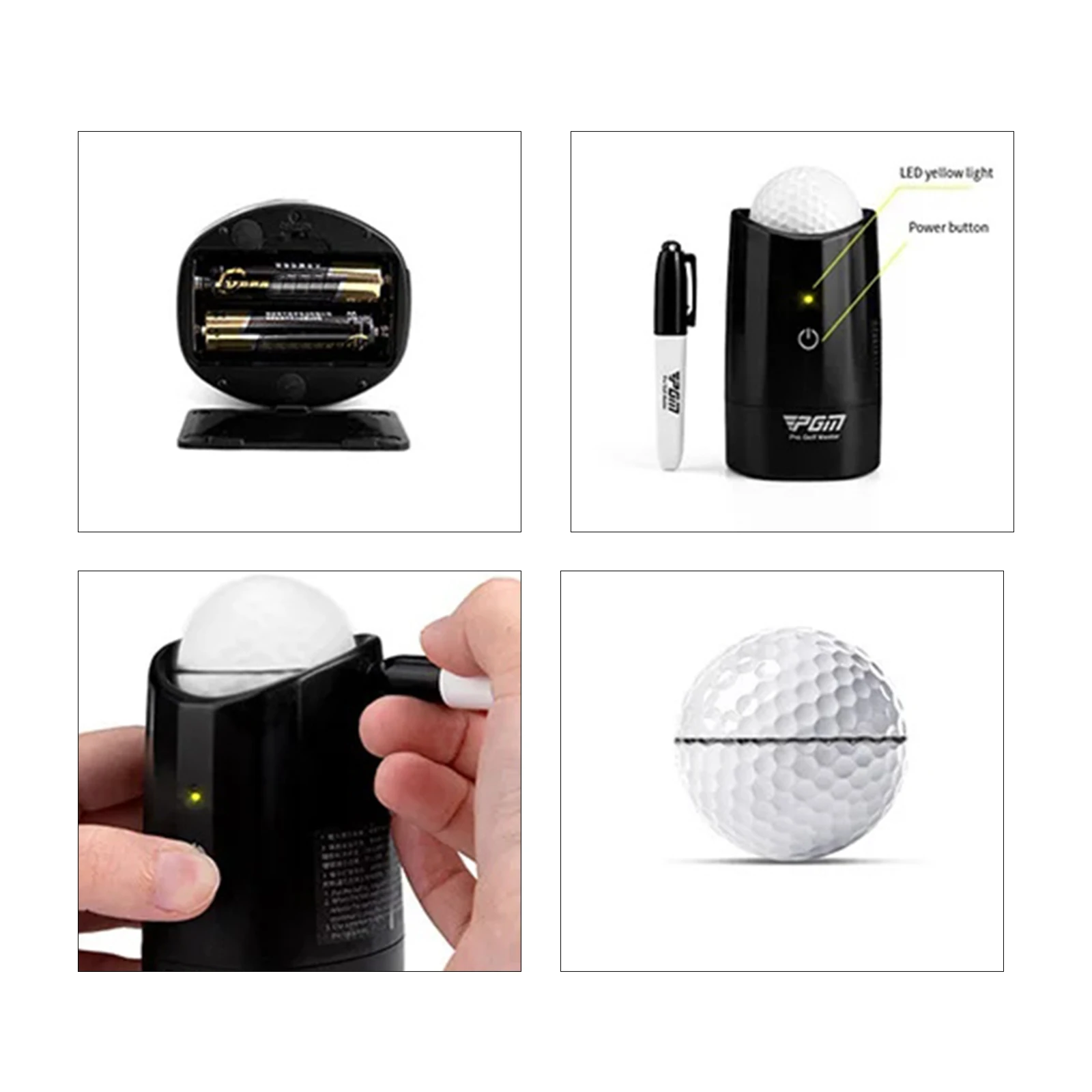 

Электрический центр гравитации для гольфа с ручкой Черный электрический шариковый ящик для гольфа 6 х 6,5 х 8,8 см [без батареи]