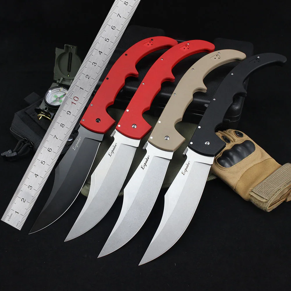 

NEW Cold 17.17" Espada XL Folding Knife AUS10A Steel Outdoor Professional Survival Hunting Knife for Men Tactical Combat Knives