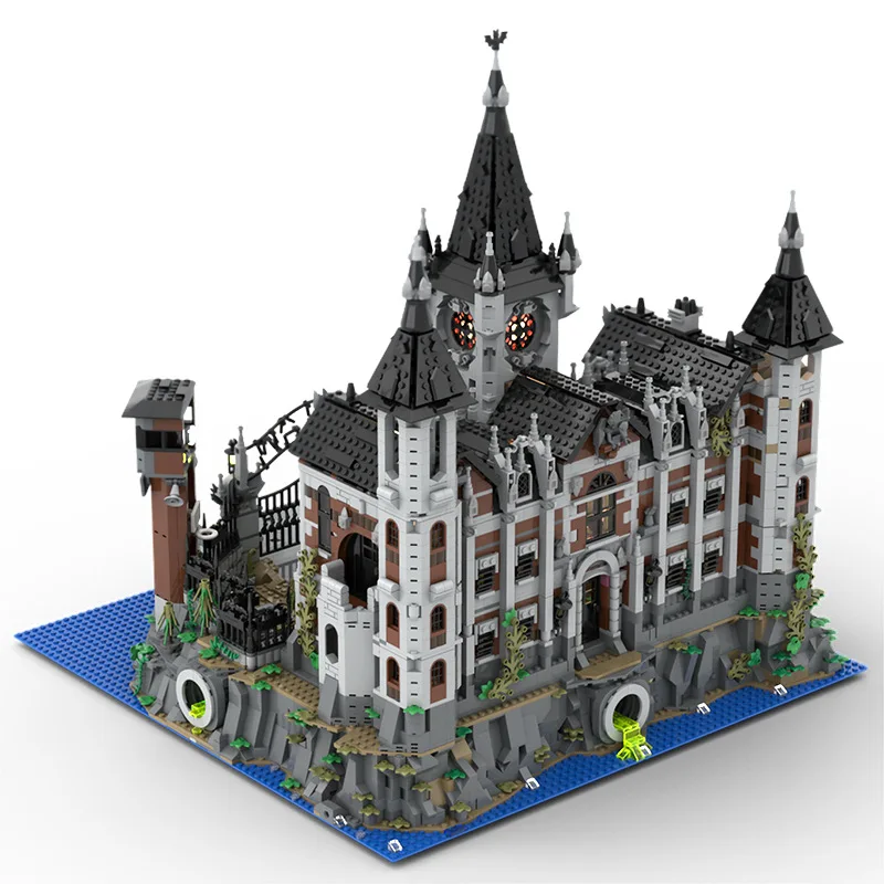 6726PCS Movie Series MOC City Modular Arkham Asylum Architecture Creative Building Blocks Toys Gift MOC-158329