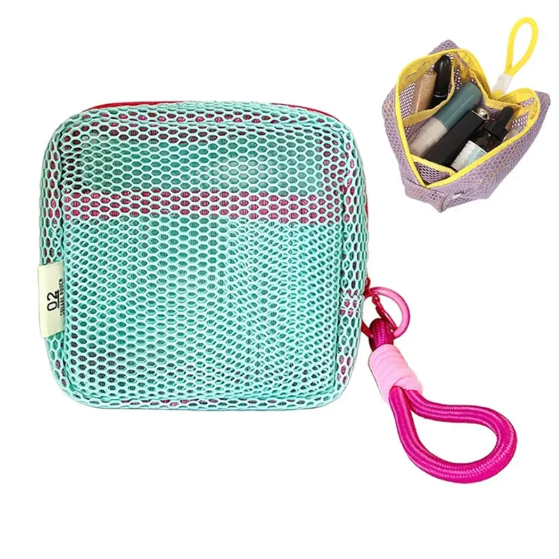 Mini-Geldbörse, tragbare Netz-Kosmetiktasche, Dopamin-Netztasche für Geld, Lippenstift, Lidschatten, Aufbewahrungstasche für Reisen und Einkaufen – Detail 9