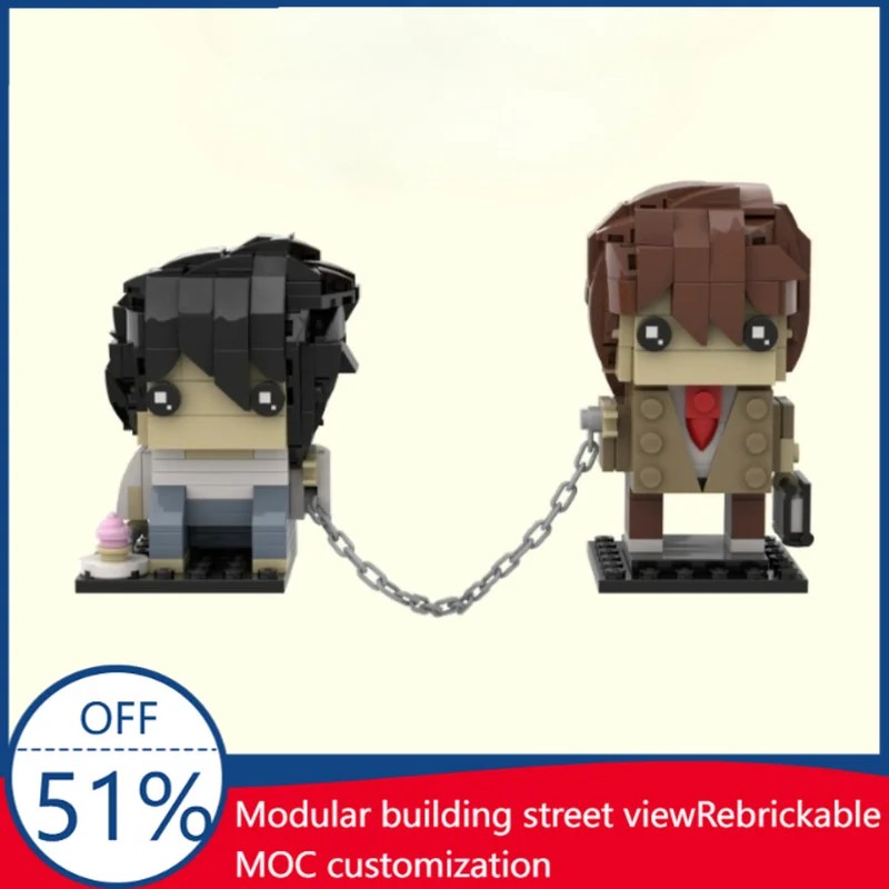 

349PCS MOC Note - L and Light Yagami Brickheadz Building Blocks Education DIY Assembly Toy Xmas Gift For Collection And Display
