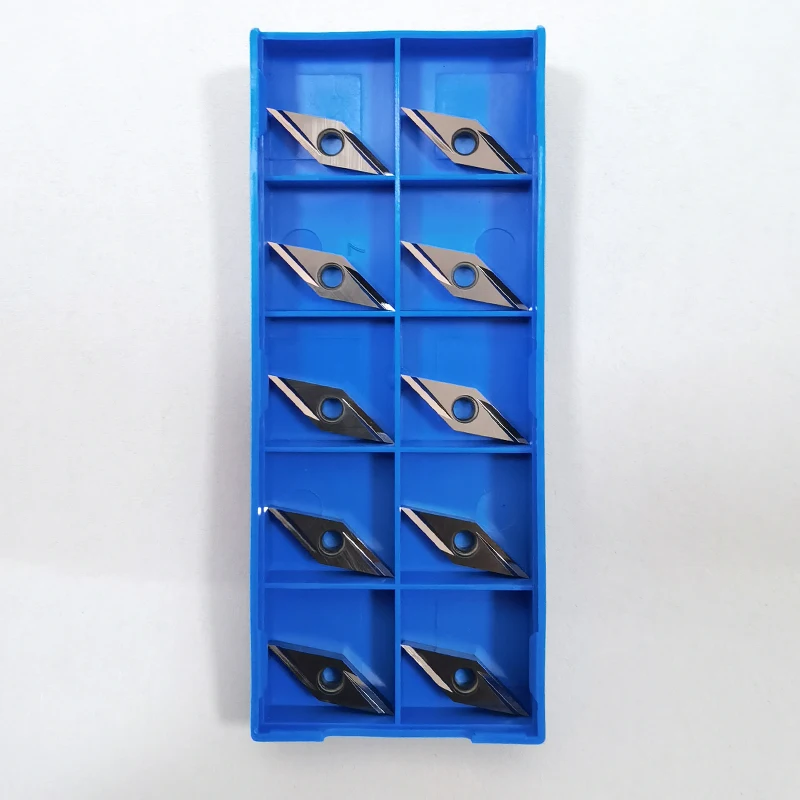 10pcs, CNC Lathe Turning Tool Inserts Cermet Inserts for Steel Finishing Machining 35 Degree Angle, VBGT110302R-Y,VBGT110301L-Y