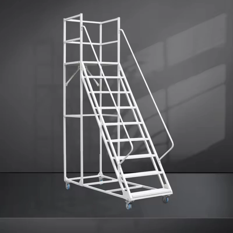 Movable platform climbing ladder cargo ladder industrial climbing work ladder mobile climbing vehicle platform with wheels