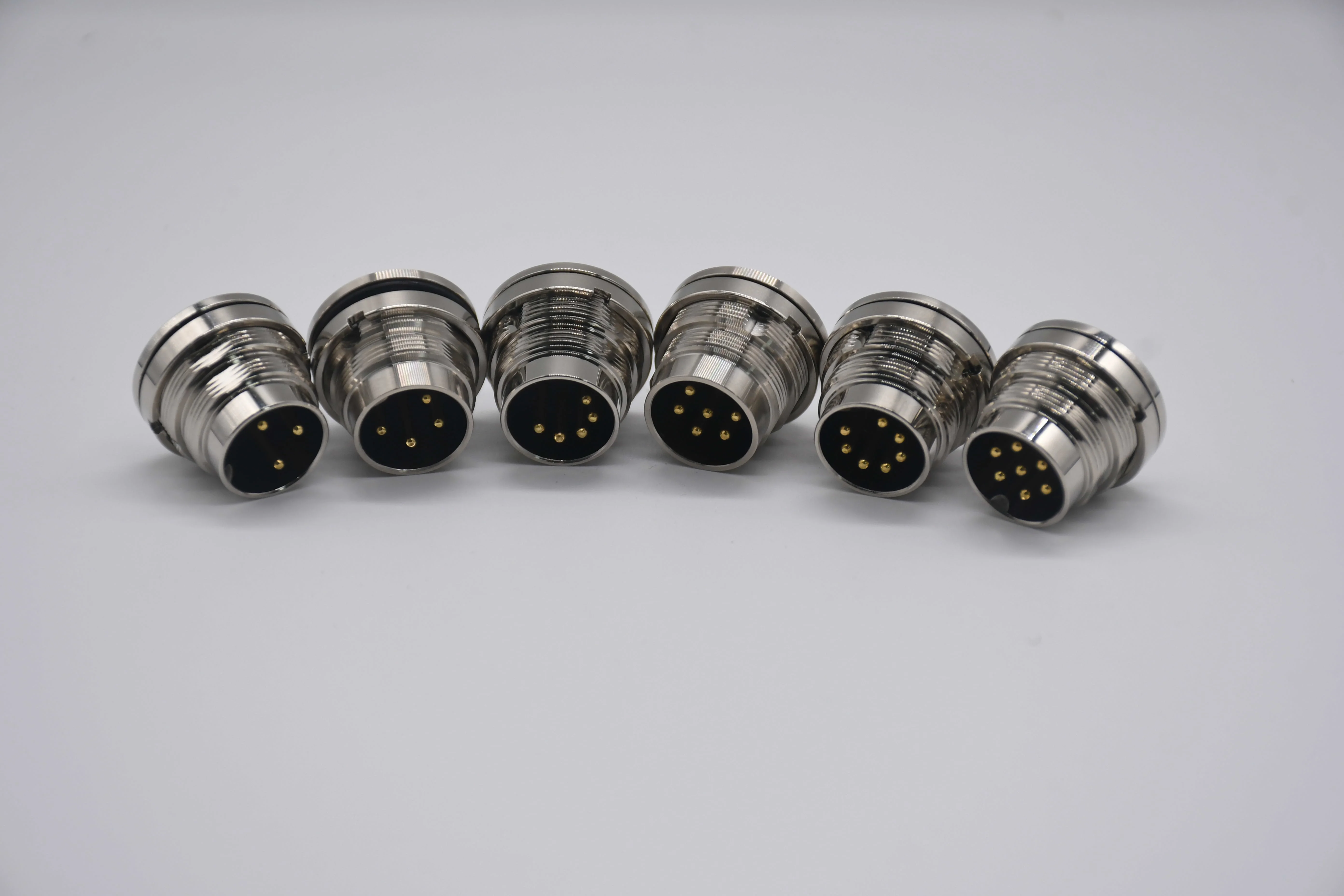 M16 Power Connector 3 4 5 6 7 8 12 14 19 24 Pin Male Front Side Bulkhead Copper Alloy Housing Solder Cup