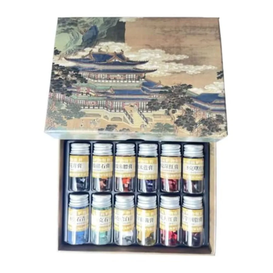 

Цветные пигменты для традиционной китайской живописи Jiangsixu Tang, изготовленные из натуральных минералов и растений, 5 г (0,18 унции) x 12 цветов для набора A.