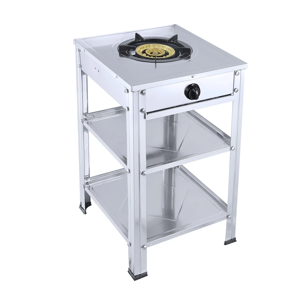 Cross-Border Gas Stove Single Burner Stove Stainless Steel Floor Type Gas Furnace with Storage Compartment Wholesale