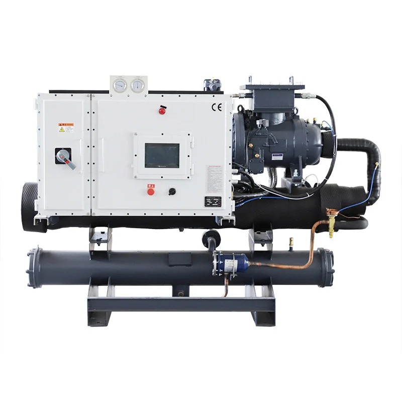 Corrosion-resistant Water Cooling Refrigeration Machine Explosion-proof Water-cooled Screw Chiller Industrial Condensing Unit
