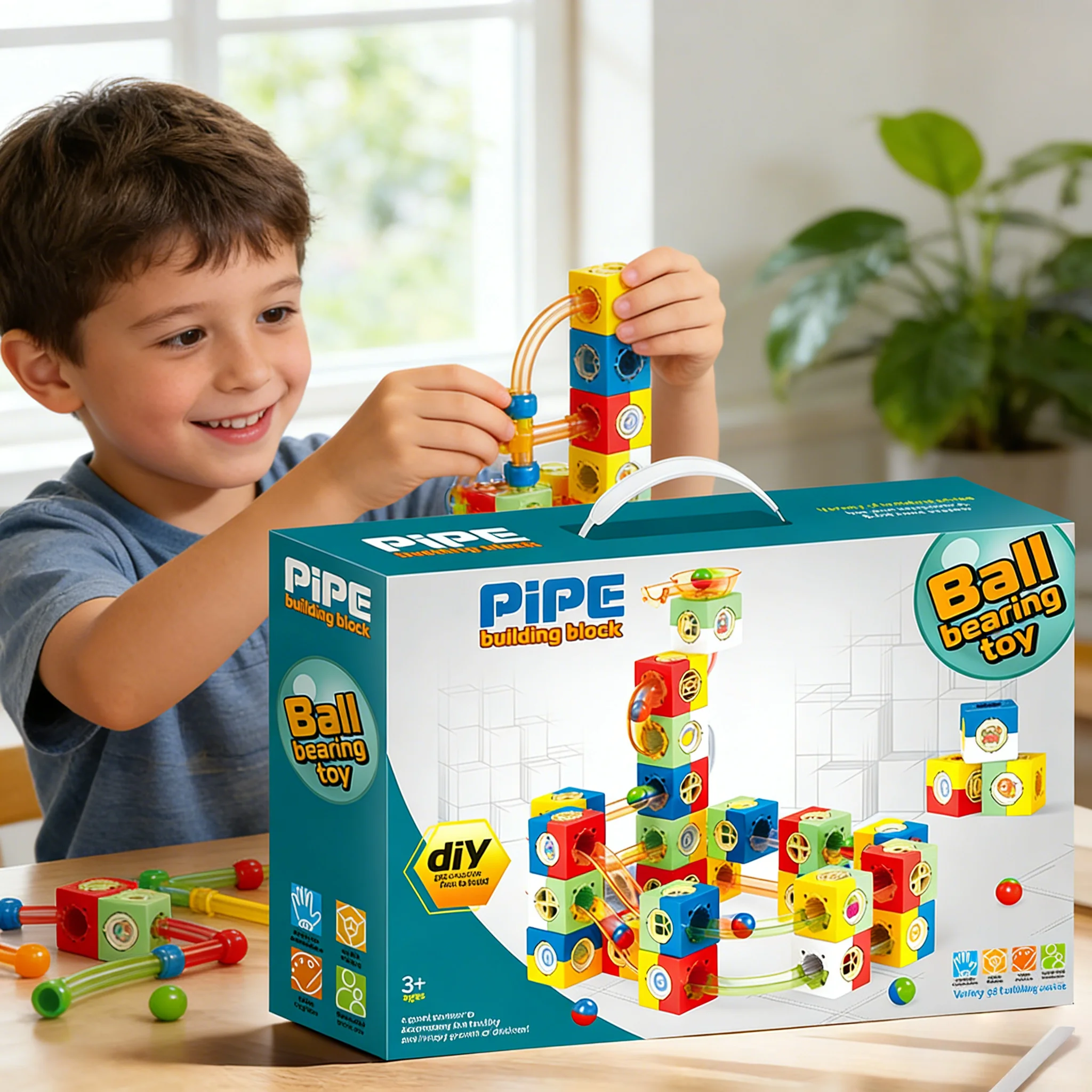 

Colorful Transparent Pipe Building Blocks Marble Maze Track Toys Children's DIY Assembly Educational STEM Toys Birthday Present
