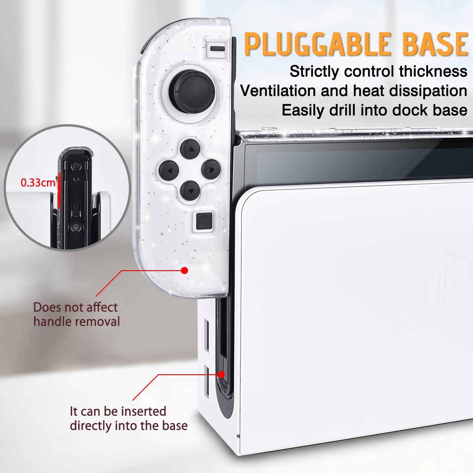 غطاء حماية صلب لامع وشفاف ومقاوم للصدمات لهاتف نينتندو سويتش Oled ملحقات حافظة قابلة للإرساء