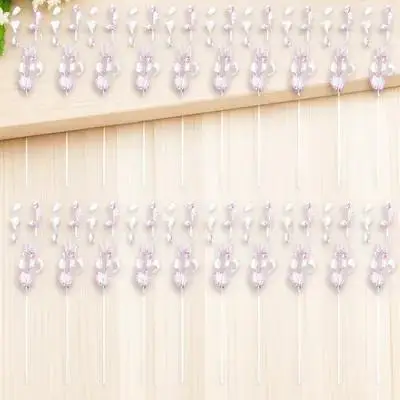 

50Pcs Artificial Acrylic Flower Bead Drops Sturdy Wedding Party Decor Bride Hair Decoration Bouquet DIY Crafts