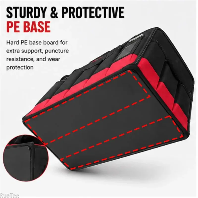 1680D Oxford Cloth Electrician Tool Pouch 34 Pockets Tool Tote Organizer With Straps PE Board Bottom Storage Bag