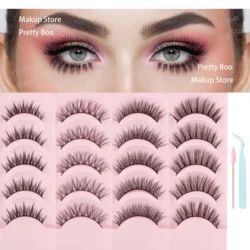 5 Pairs False Eyelashes Cosplay Lashes Manga Eyelashes Soft And Natural Cosmetics Eyelashes Thick Long Daily Fake Lashes Makeup