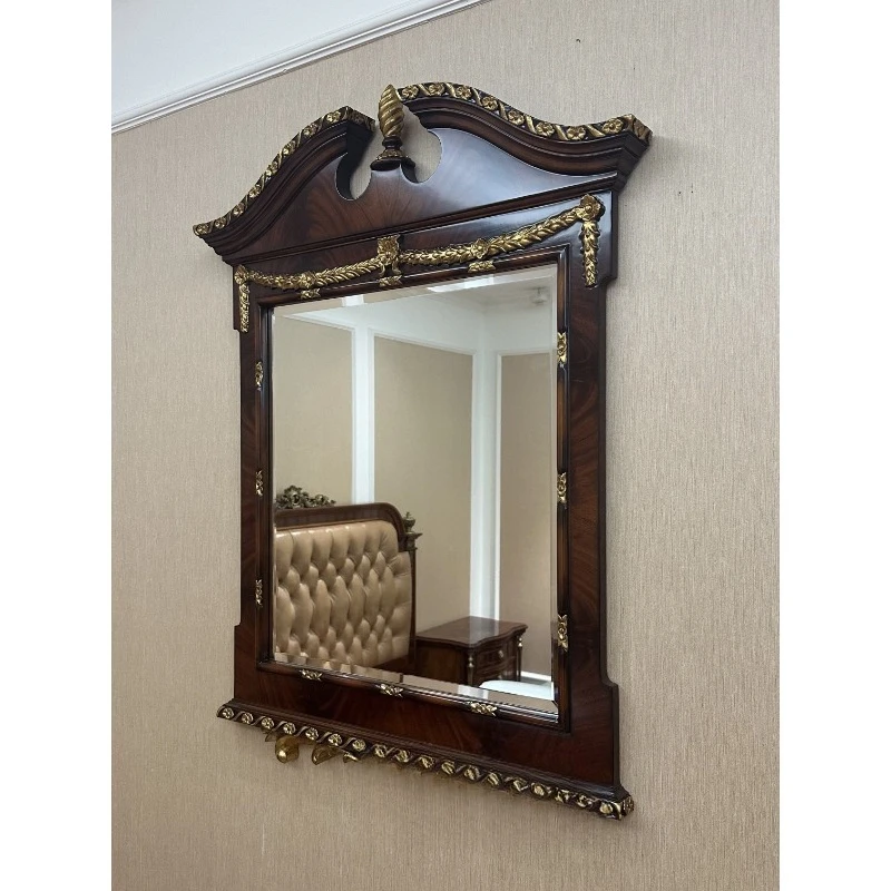 Retro porch mirror, American carved bathroom, bathroom, bedroom dresser mirror, wall hanging