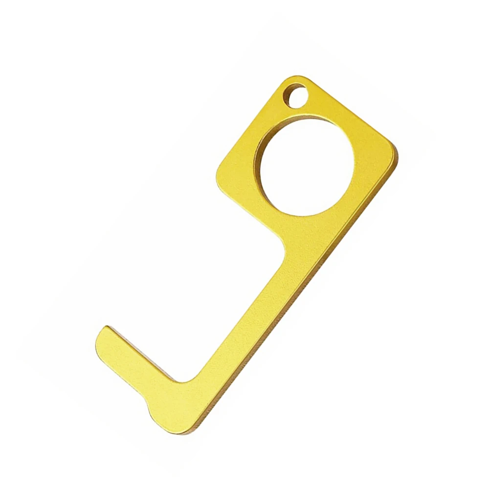 Anti-epidemic Door Opener Touchscreen Contact-free Keychain Safety Isolated Door Accessories Easy to Carry 9-Shape Gold