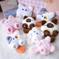 Kawaii yumuşak doldurulmuş hayvan küçük kedi anahtarlık pelüş çanta araba kolye anahtarlık DIY biblo çocuklar dolması hayvan oyuncaklar