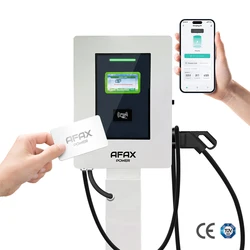 AFAX POWER-estación de carga EV trifásica, cargador montado en la pared, 30kW, 40kW, tipo 2, CCS1, CCS2, Control por aplicación WiFi